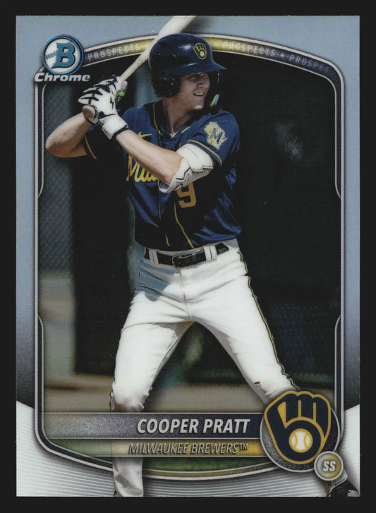 2025 Bowman Draft Chrome Cooper Pratt #BDC-157 Refractor Brewers - Baseball Card Single