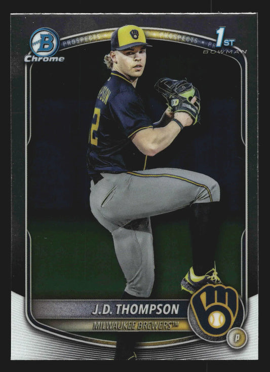 2025 Bowman Draft Chrome J.D. Thompson #BDC-14 Brewers 1st Bowman - Baseball Card Single