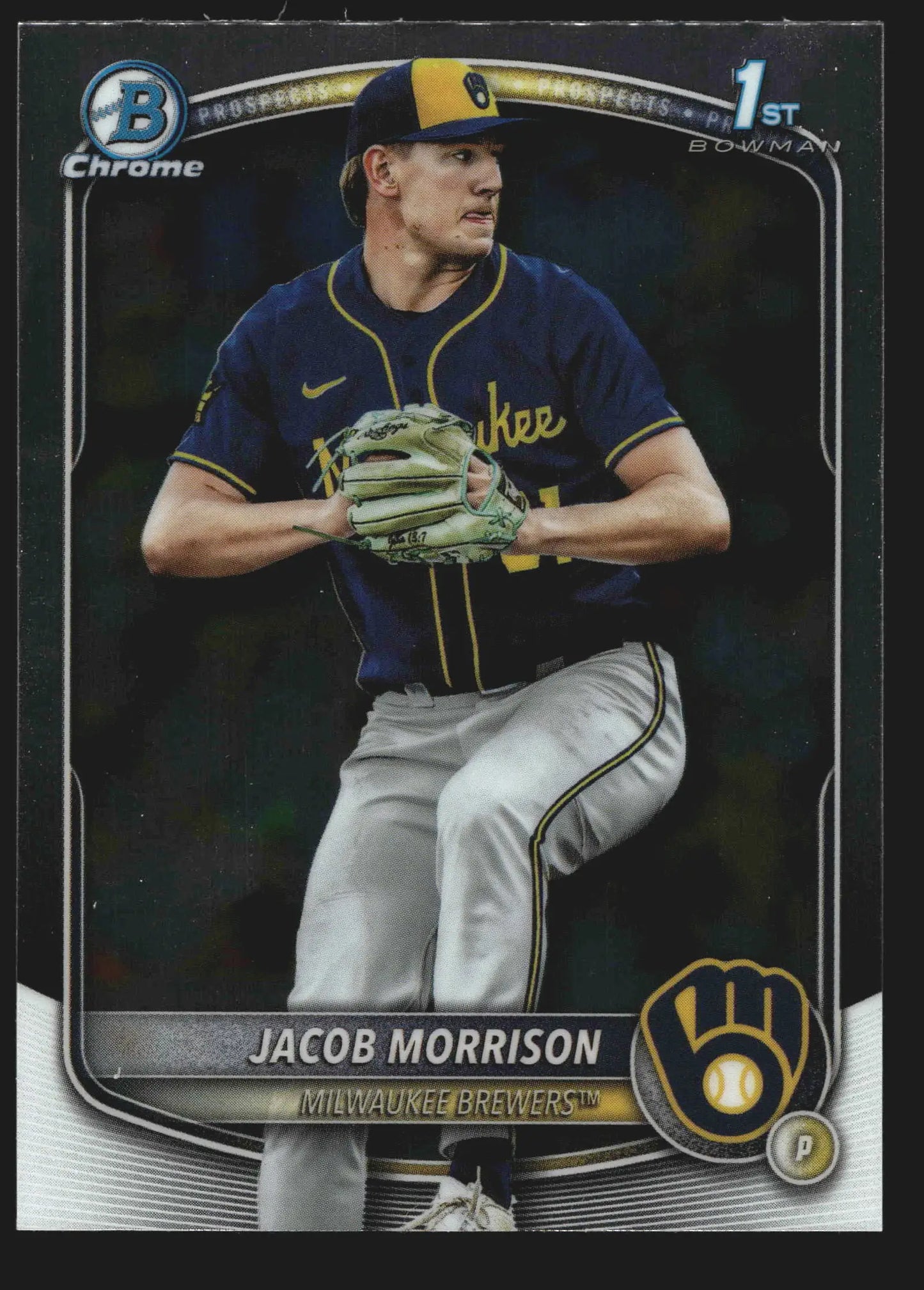 2025 Bowman Draft Chrome Jacob Morrison #BDC-42 1st Bowman Brewers - Baseball Card Single