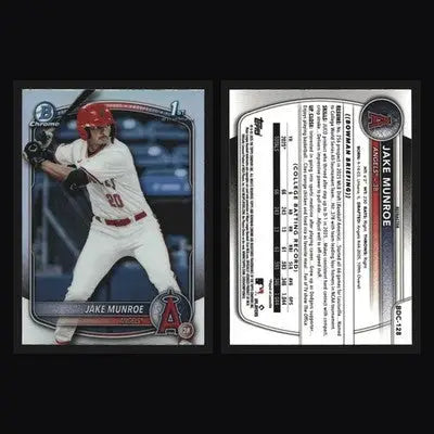 2025 Bowman Draft Chrome Jake Munroe #BDC-128 Refractor Angels - Baseball Card Single