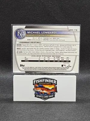 2025 Bowman Draft Chrome LASER REFRACTOR Michael Lombardi ROOKIE #BDC-118 Royals - Baseball Card Single
