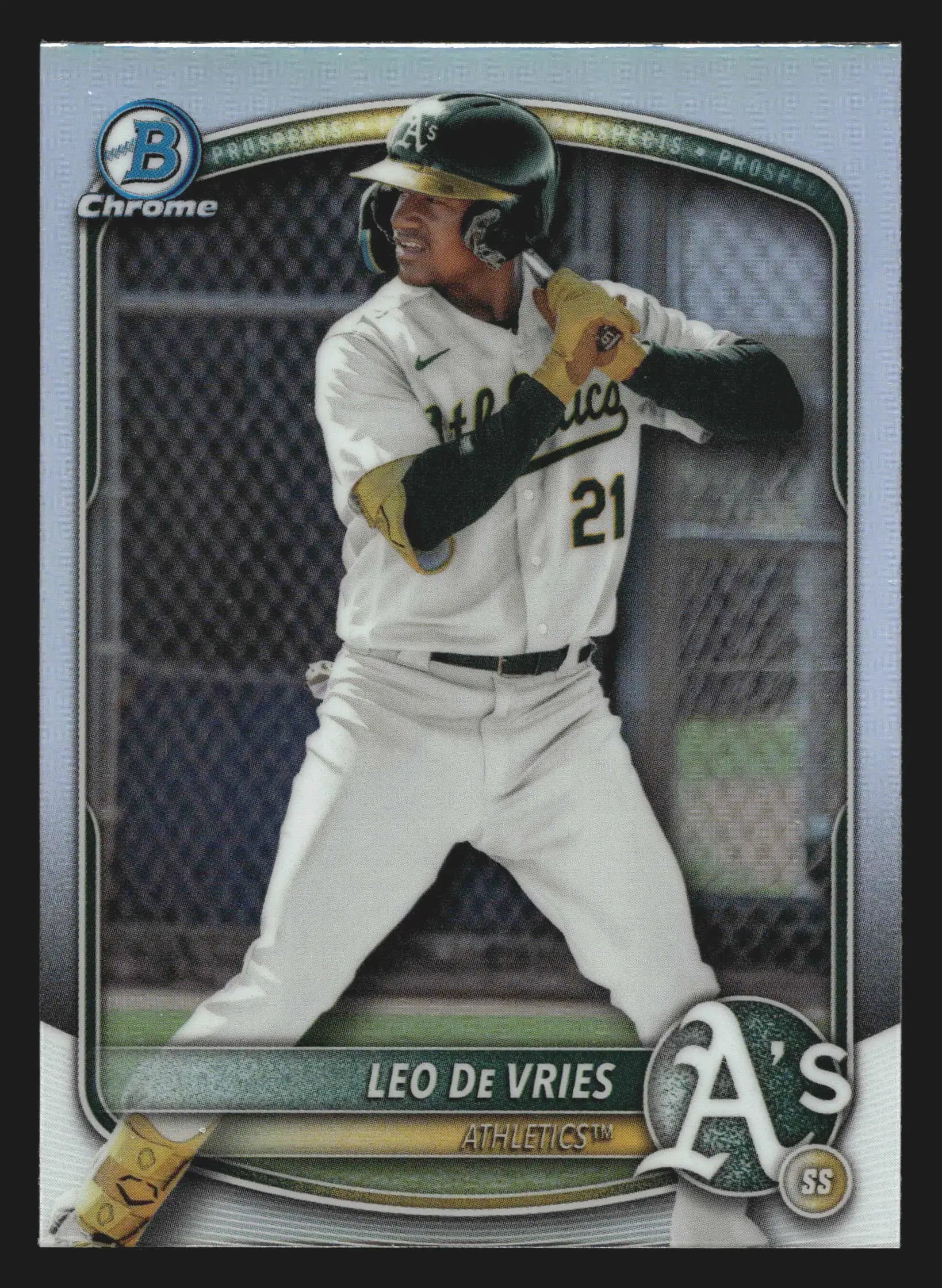 2025 Bowman Draft Chrome Leo De Vries #BDC-87 Refractor Athletics - Baseball Card Single
