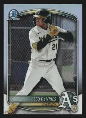 2025 Bowman Draft Chrome Leo De Vries #BDC-87 Refractor Athletics - Baseball Card Single