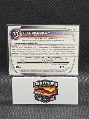 2025 Bowman Draft - Chrome Luke Dickerson #BDC-61 Laser Refractor (RC) - Baseball Card Single