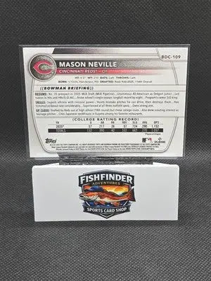 2025 Bowman Draft - Chrome Mason Neville #BDC-109 Mojo Refractor (RC) - Baseball Card Single