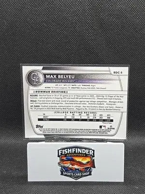 2025 Bowman Draft - Chrome Max Belyeu #BDC-5 Mojo Refractor (RC) - Baseball Card Single