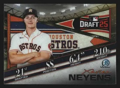 2025 Bowman Draft Chrome Draft Night Xavier Neyens #BDN-8 Astros - Baseball Card Single