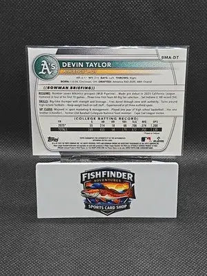 2025 Bowman Draft Devin Taylor Blue Mojo Refractor Autograph #BMA-DT /150