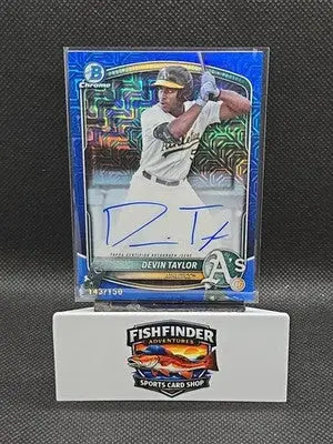 2025 Bowman Draft Devin Taylor Blue Mojo Refractor Autograph #BMA-DT /150 - Baseball Card Single