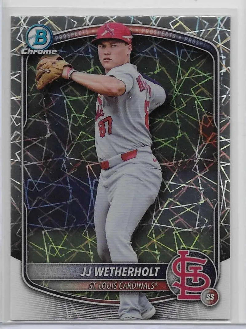 2025 Bowman Draft JJ Wetherholt Laser Refractor RC #BDC-145 Cardinals (1377) - Baseball Card Single