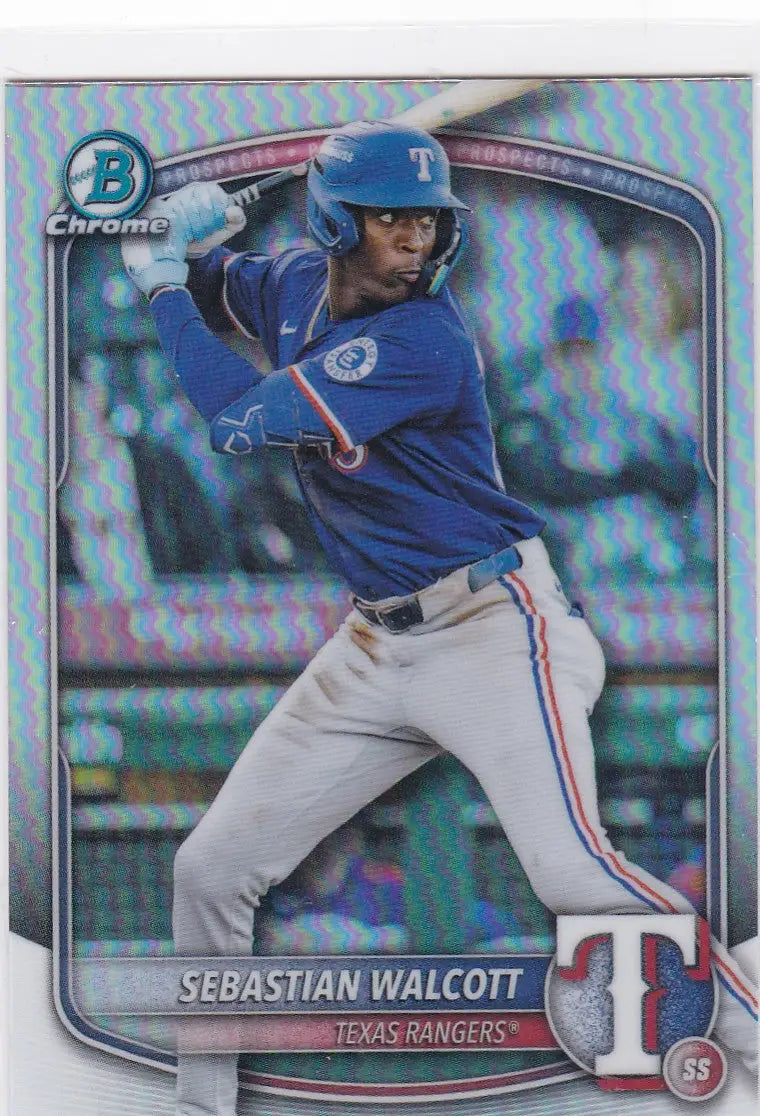 2025 Bowman Draft Refractor #BDC-169 Sebastian Walcott Texas Rangers