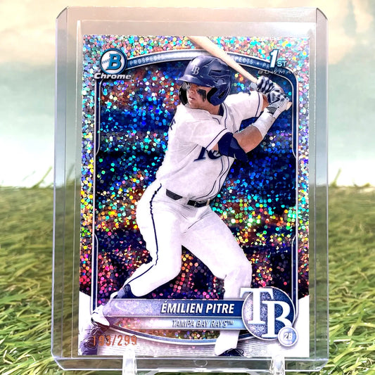 2025 Bowman Emilien Pitre Chrome #BCP-83 Speckle Refractor #/299 - Baseball Card Single