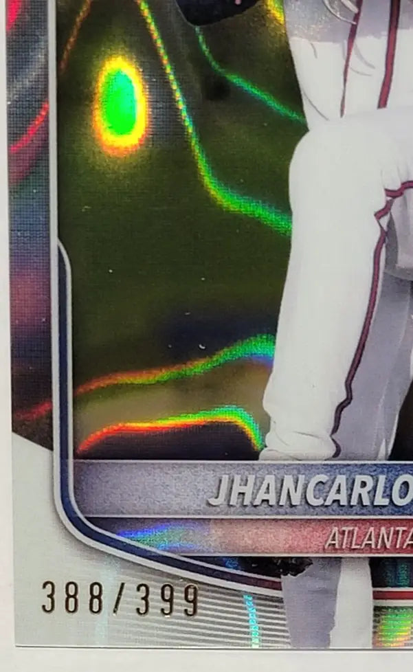 2025 Bowman Jhancarlos Lara Lava Refractor baseball card Atlanta Braves BCP-126