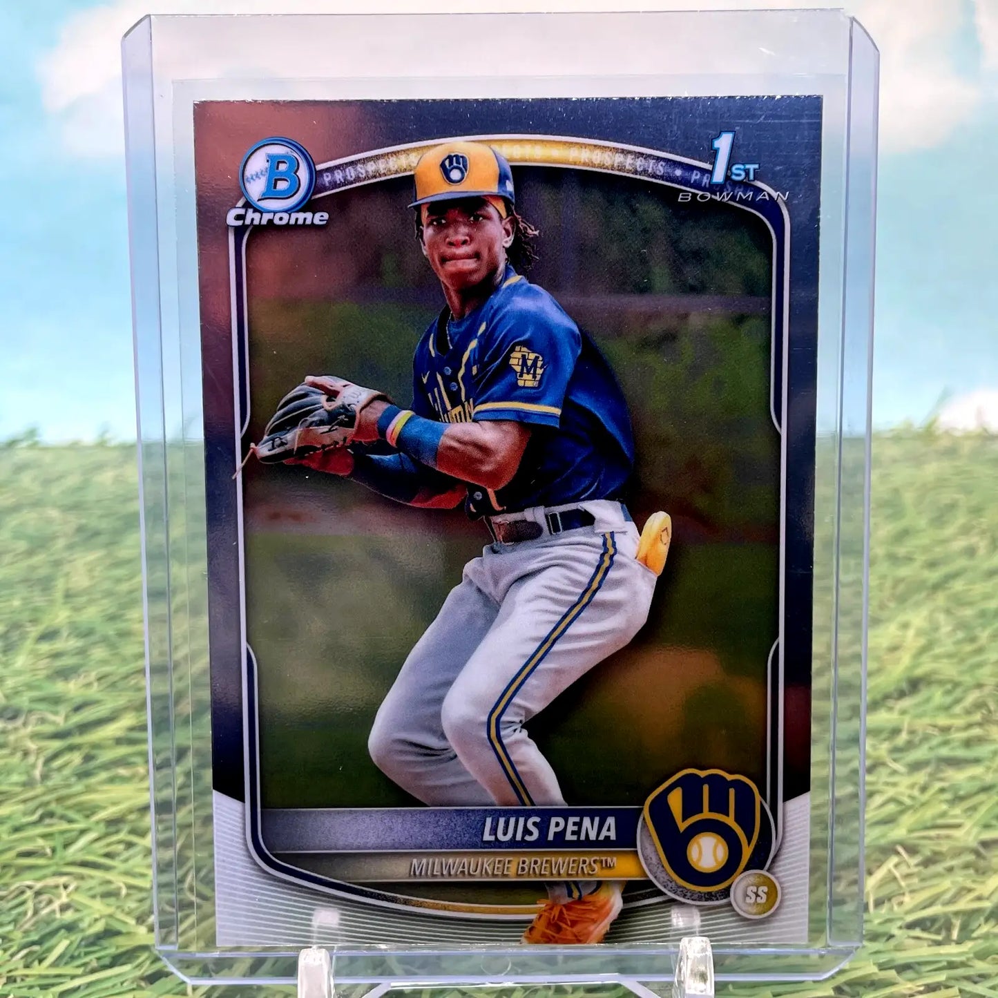 2025 Bowman Luis Pena 1st Bowman Chrome Prospect #BCP-38 Brewers JS - Baseball Card Single