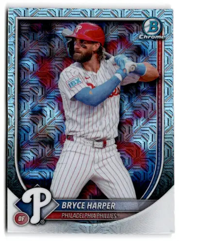 Bryce Harper baseball card from 2025 Bowman Mega Box Chrome Mojo NM-MT with original gloss