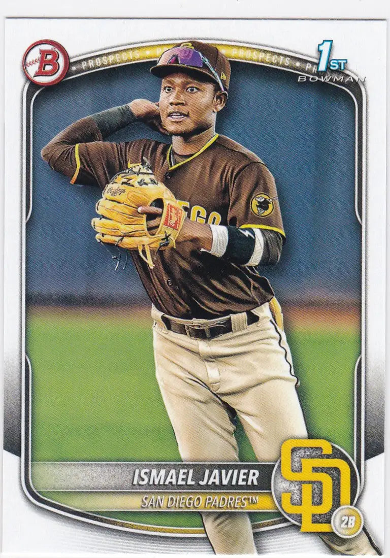 Baseball card of Ismael Javier 1st Bowman San Diego Padres 2025 Bowman Prospect