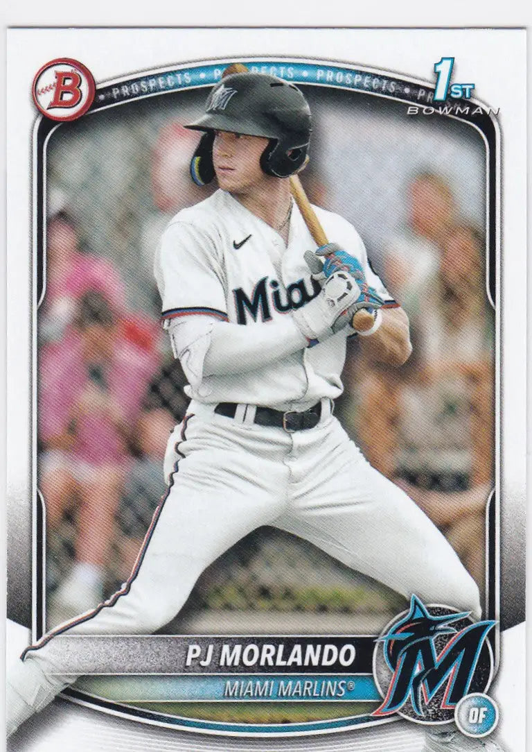 Baseball card of PJ Morlando 1st Bowman Miami Marlins, Bowman Miami Marlins collectible