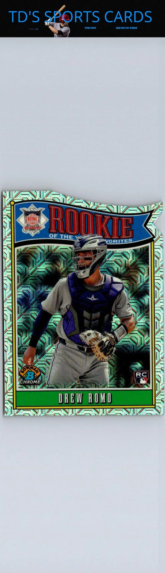 Drew Romo rookie card from 2025 Bowman Year Favorites Mojo series featuring Drew Romo