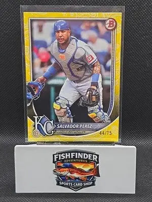 2025 Bowman - Salvador Perez #34 Yellow Pattern /75 - Baseball Card Single