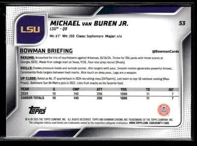 2025 Bowman University Chrome #53 Michael Van Buren Jr. - Other