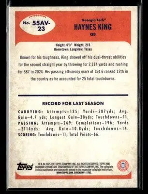 2025 Bowman University Chrome #55AV-23 Haynes King 1955 Bowman Football - Football Card Single