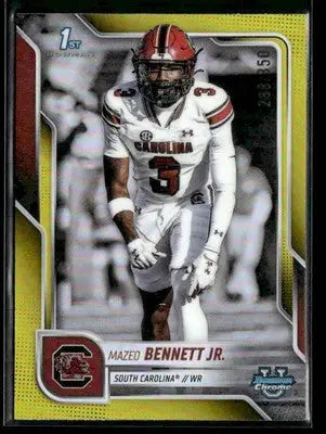 2025 Bowman University Chrome #66 Mazeo Bennett Jr. Yellow Refractor #/350 - Baseball Card Single