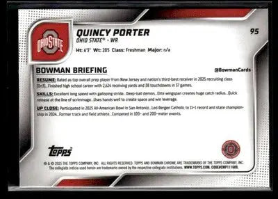 2025 Bowman University Chrome #95 Quincy Porter - Other