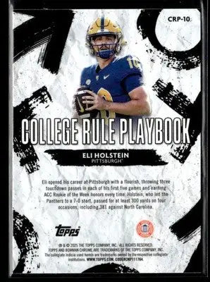 2025 Bowman University Chrome #CRP-10 Eli Holstein College Rule Playbook - Other