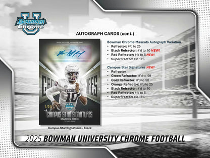 2025 Bowman University Chrome Football Blaster Box | Columbia Sports Cards - Sports Card Hobby Boxes