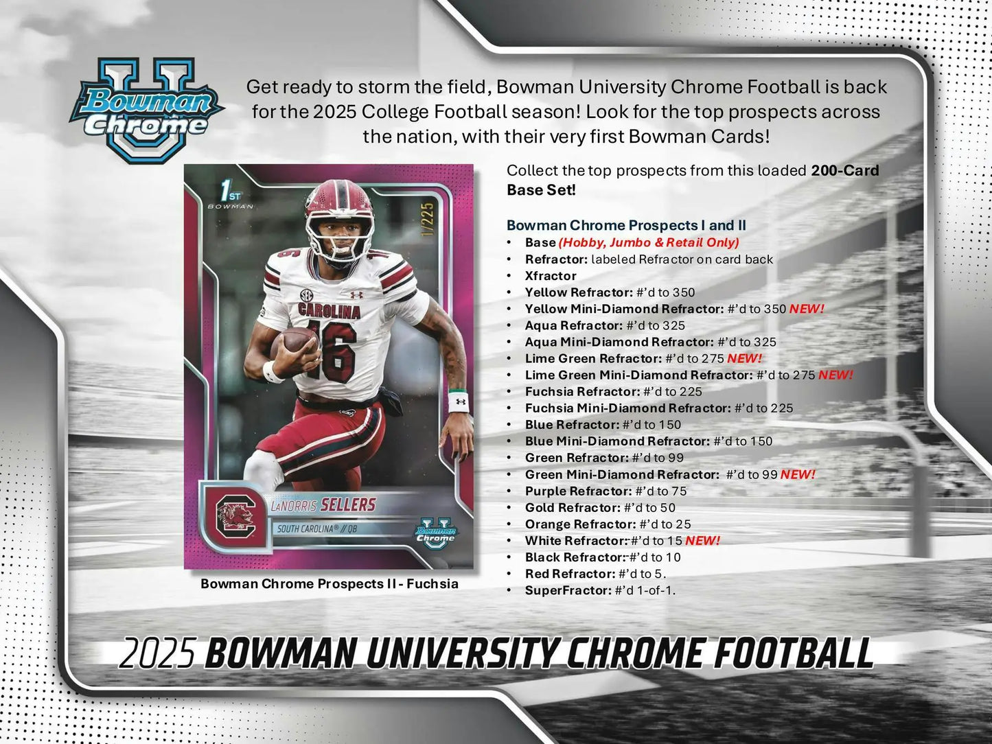 2025 Bowman University Chrome Football Blaster Box | Columbia Sports Cards - Sports Card Hobby Boxes