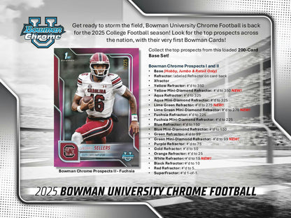 2025 Bowman University Chrome Football Hobby Jumbo Box | Columbia Sports Cards