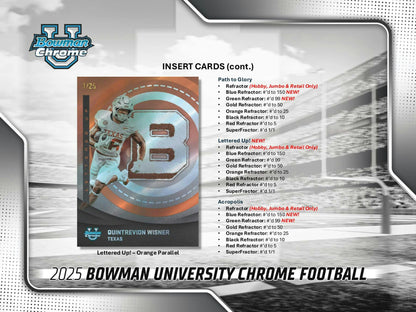 2025 Bowman University Chrome Football Hobby Jumbo Box | Columbia Sports Cards