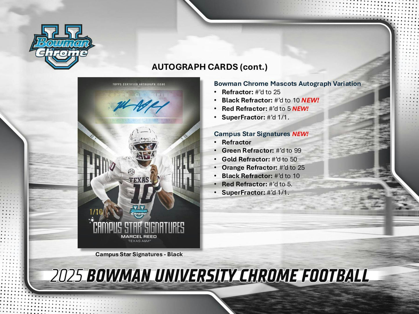2025 Bowman University Chrome Football Hobby Jumbo Box | Columbia Sports Cards