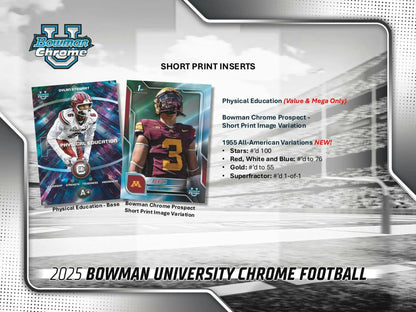 2025 Bowman University Chrome Football Mega Box | Columbia Sports Cards - Sports Card Hobby Boxes