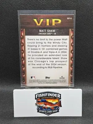 2025 Bowman - Vips Very Important Prospects Matt Shaw #VIP-6 (RC) - Baseball Card Single