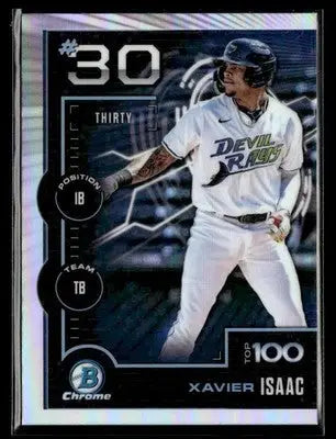 2025 Bowman Xavier Isaac #BTP-30 Bowman Scouts Top 100 Tampa Bay Rays