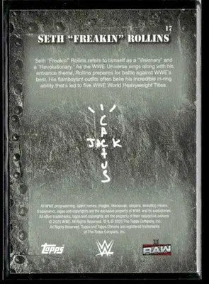 2025 Chrome WWE x Cactus Jack #17 Seth ’Freakin’ Rollins Speckle Refractor #/299 - Other