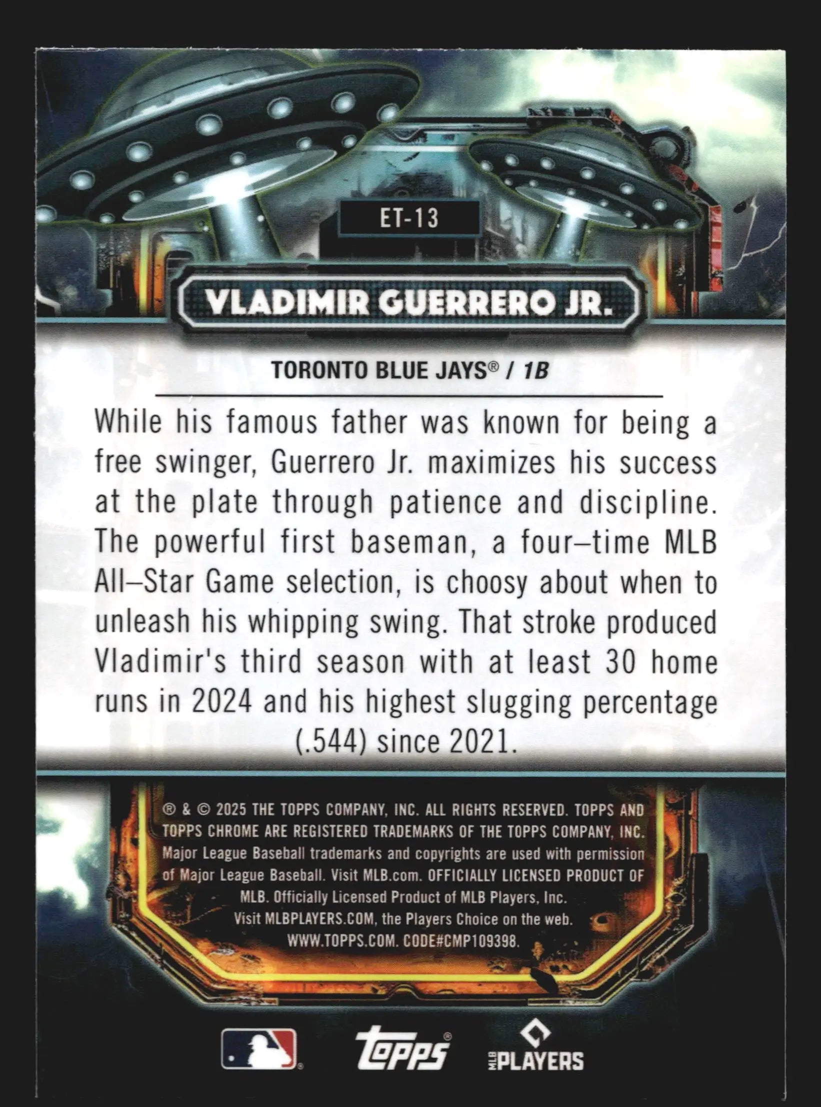 2025 Cosmic Chrome Extraterrestrial Talent #ET-13 Vladimir Guerrero Jr