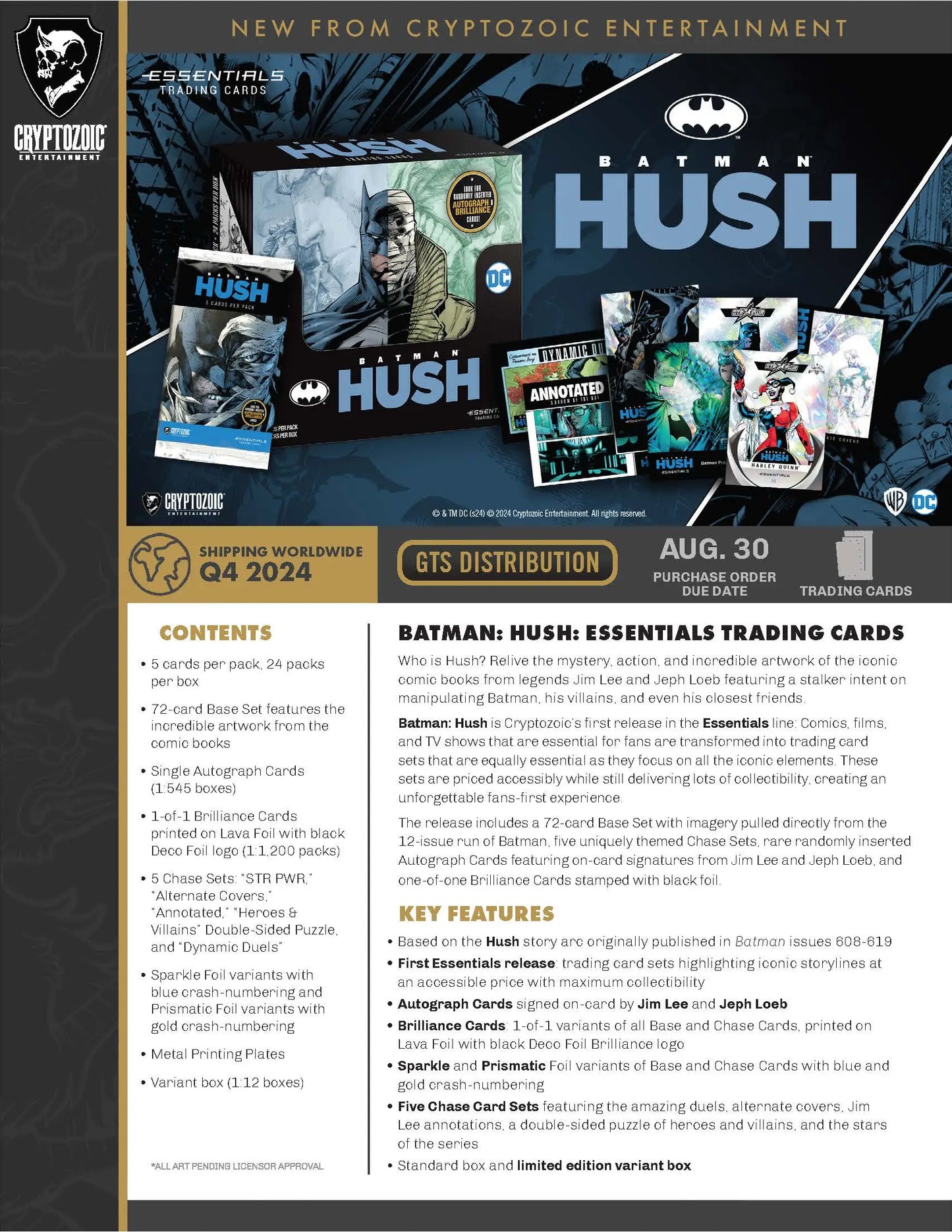 2025 Cryptozoic Batman Hush Essentials Trading Card Box - DC Card Box