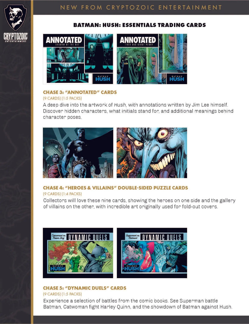 2025 Cryptozoic Batman Hush Essentials Trading Card Pack - Non-Sport Sealed