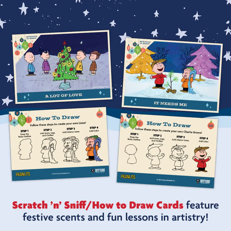 2025 Cryptozoic Peanuts Playpaks Series 2: Charlie Brown Christmas Gravity Feed Box - Non-Sports Card Box