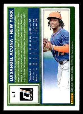 2025 Donruss #1 Luisangel Acuna - Baseball Card Single