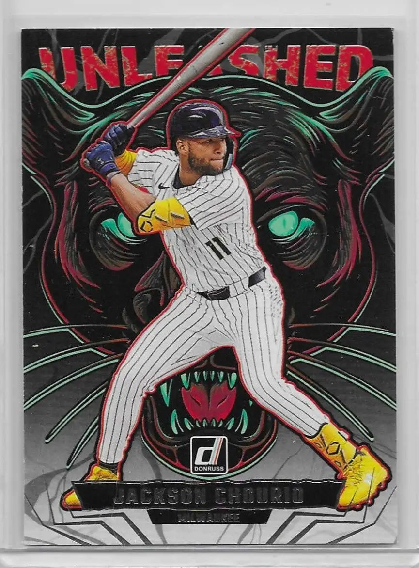 2025 Donruss #10 Jackson Chourio Unleashed Milwaukee Brewers (1122) - Baseball Card Single