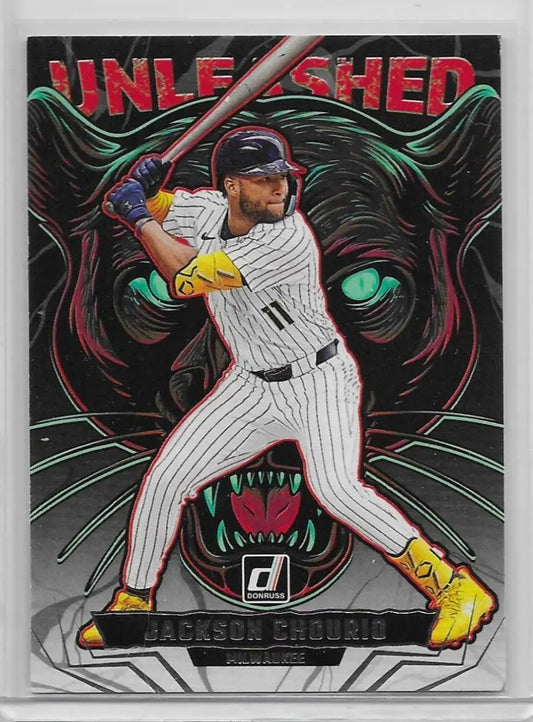 2025 Donruss #10 Jackson Chourio Unleashed Milwaukee Brewers (1122) - Baseball Card Single
