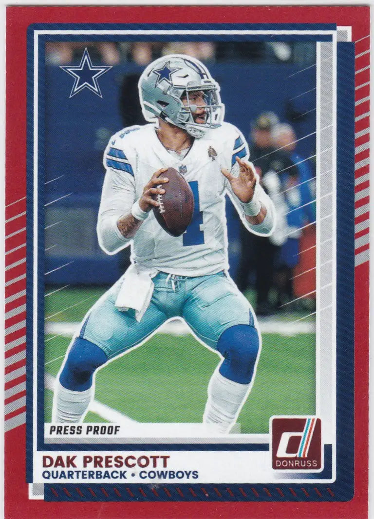 2025 Donruss #104 Dak Prescott Red Press Proof Dallas Cowboys - Football Card Single