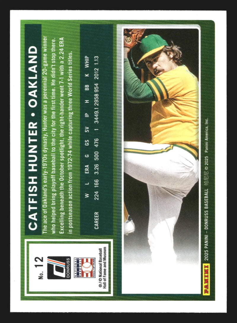 2025 Donruss #12 Catfish Hunter Oakland Athletics HOF - Baseball Card Single