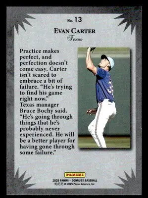 2025 Donruss #13 Evan Carter Elite Series - Baseball Card Single