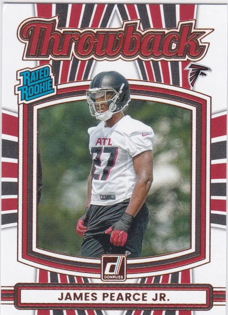 2025 Donruss #13 James Pearce Jr Throwback RC Atlanta Falcons - Football Card Single