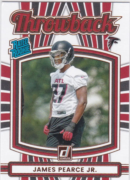 2025 Donruss #13 James Pearce Jr Throwback RC Atlanta Falcons - Football Card Single