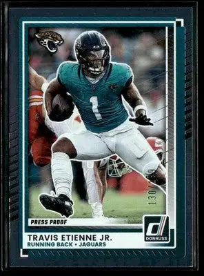 2025 Donruss #141 Travis Etienne Jr Silver Press Proof #130/199 - Football Card Single